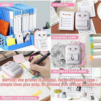 Mini Thermal Printer | Inkless Sticker Printer | USB APP Control Inkless Printer | Wireless Mini Pocket Printer for Labels, Stickers, Photos, Bookmarks, Cards, White