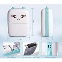 Mini Thermal Printer | Inkless Sticker Printer | USB APP Control Inkless Printer | Wireless Mini Pocket Printer for Labels, Stickers, Photos, Bookmarks, Cards, White